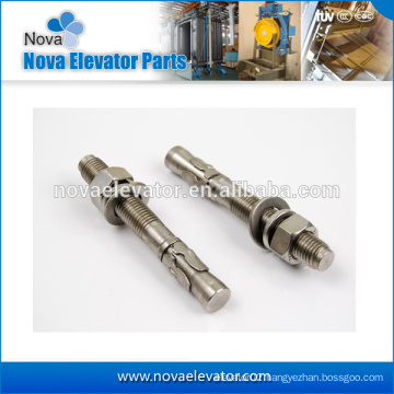 Elevator anchor bolts, Elevator fasteners for rail bracket